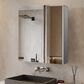 Lexora Home Corsica 30" x 36" LED Mirror Medicine Cabinet with Defogger in Aluminium, , large