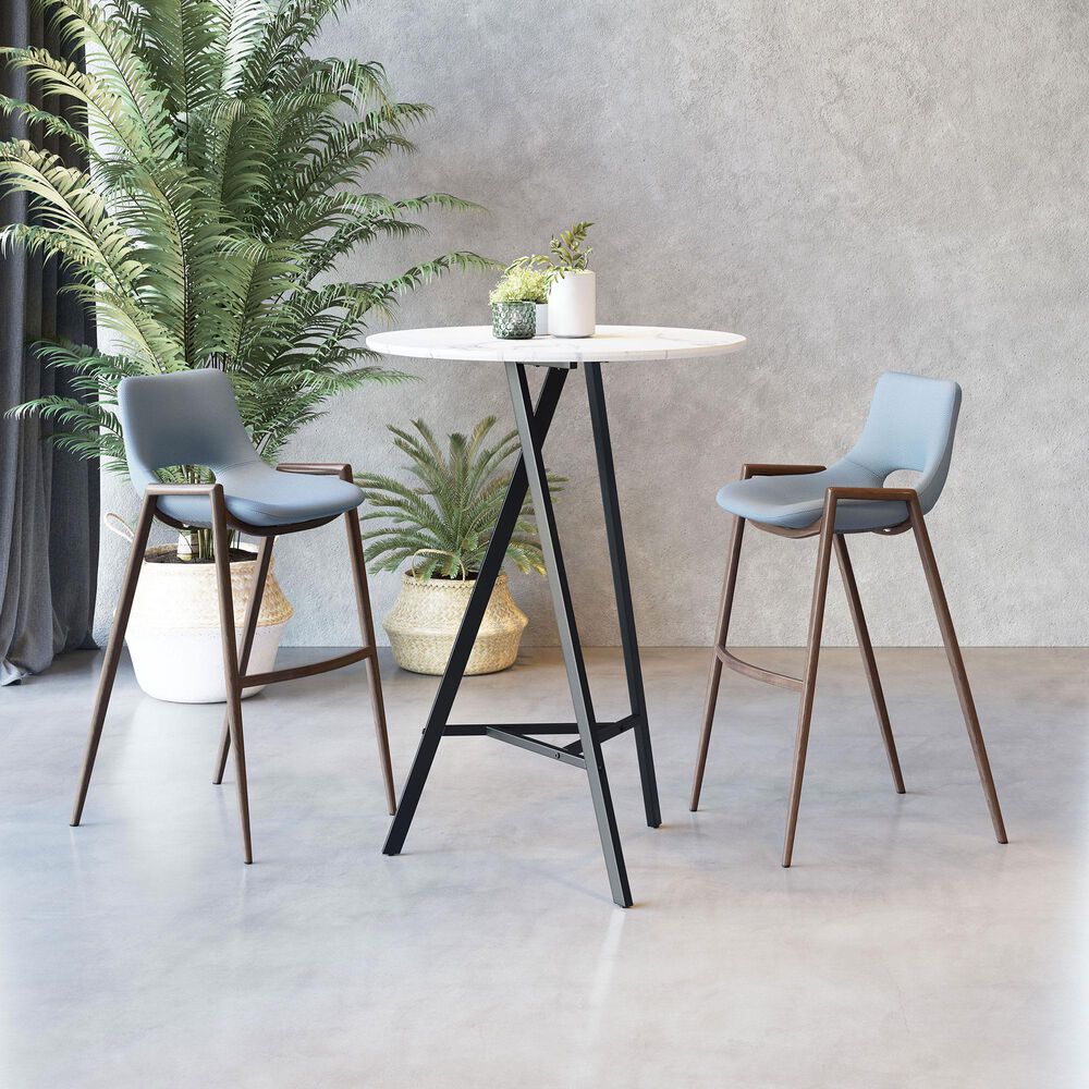 Zuo Modern Desi Bar Chair in Gray and Dark Brown &#40;Set of 2&#41;, , large