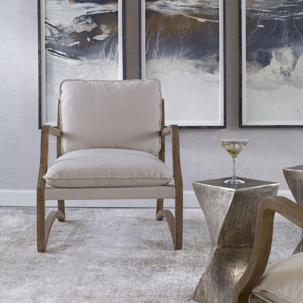 Uttermost Melora Accent Chair in Natural Linen, , large