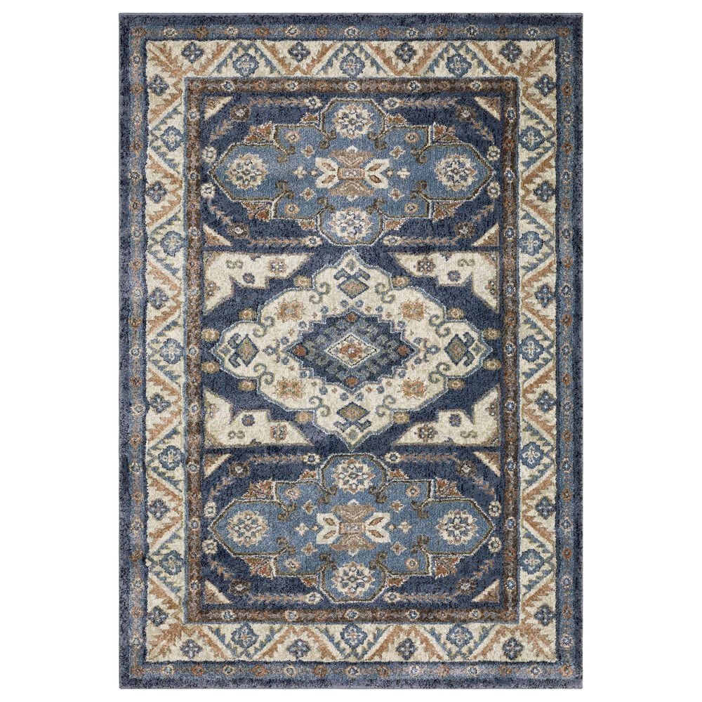 ROW by Oriental Weavers Gemma Oriental Blue and Rust 6"7" x 9" Area Rug, , large