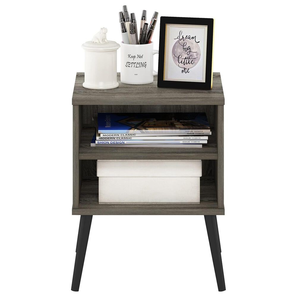HOMLUX Claude 2-Tier Square End Table in French Oak Grey, , large