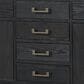 Lexora Home Laurel 84" Double Bathroom Vanity in Black Oak with White Carrara Marble Top and Rectangular Sinks, , large