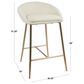 LumiSource Matisse Counter Stool with White Cushion in Gold (Set of 2), , large