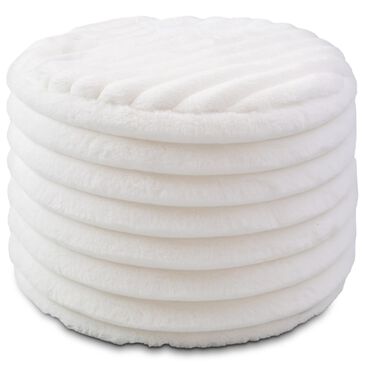 Jaxx Paran Round Ottoman in Mondo White, , large