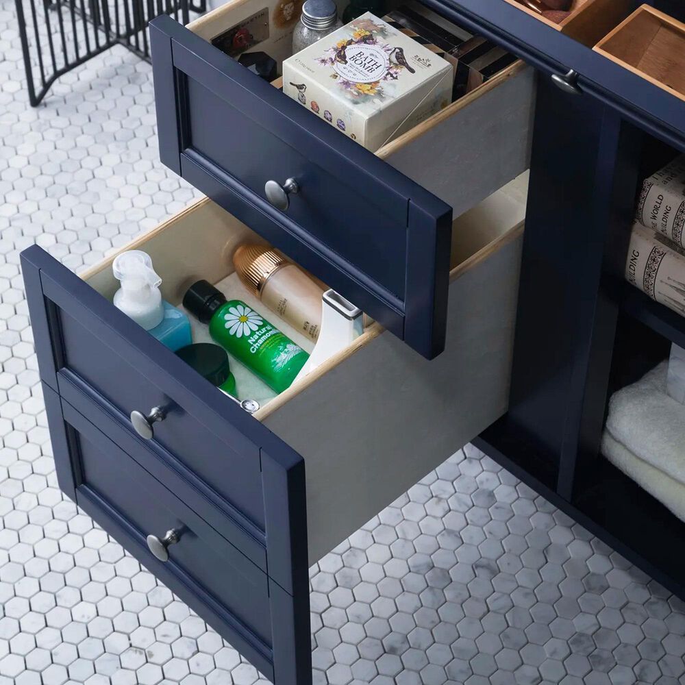 James Martin Vanities Brittany 36&quot; Single Bathroom Vanity in Victory Blue with 3 cm Ethereal Noctis Quartz Top and Rectangle Sink, , large