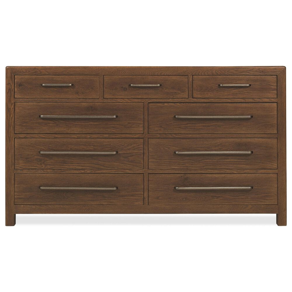 Hooker Furniture Driftwood 9-Drawer Dresser in Worn Saddle, , large