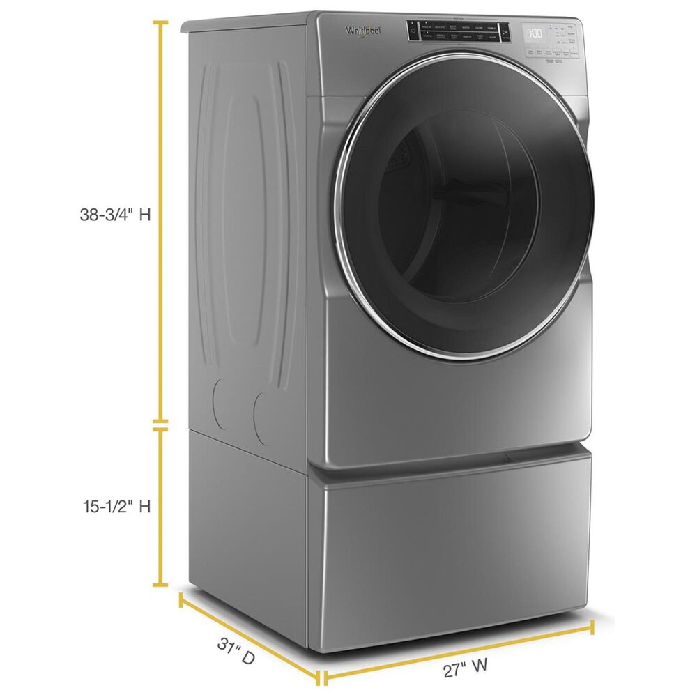 Whirlpool 7.4 Cu. Ft. Electric Dryer with Steam in Chrome Shadow, , large