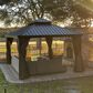 HOMLUX 12-ft x 10-ft Permanent Hardtop Gazebo Gray Gazebo with Hardtop Roof (Screen Included), , large