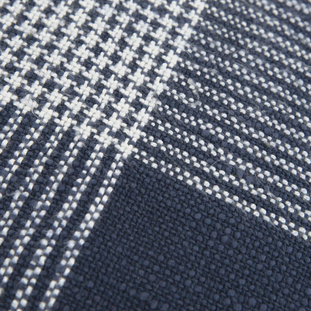 Rizzy Home Plaid 20&quot; Down Filled Pillow in Indigo/White, , large