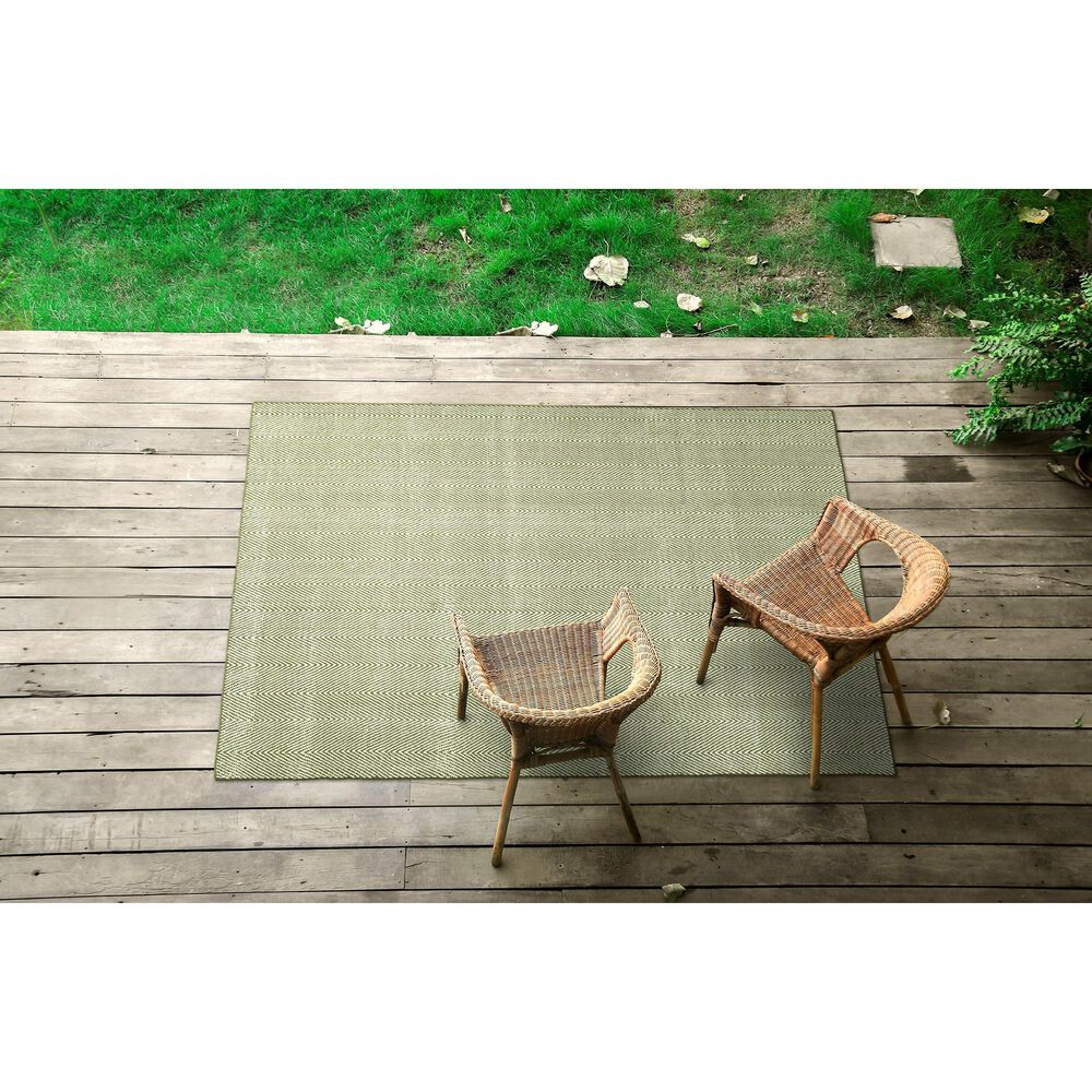 Kaleen Rugs Ziggy ZIG01-23 9&#39; x 12&#39; Olive and White Indoor/Outdoor Area Rug, , large