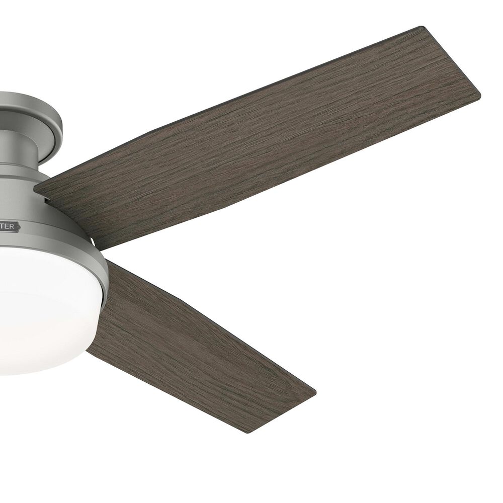 Hunter Dempsey Low Profile 52&quot; Ceiling Fan with Lights in Matte Silver, , large
