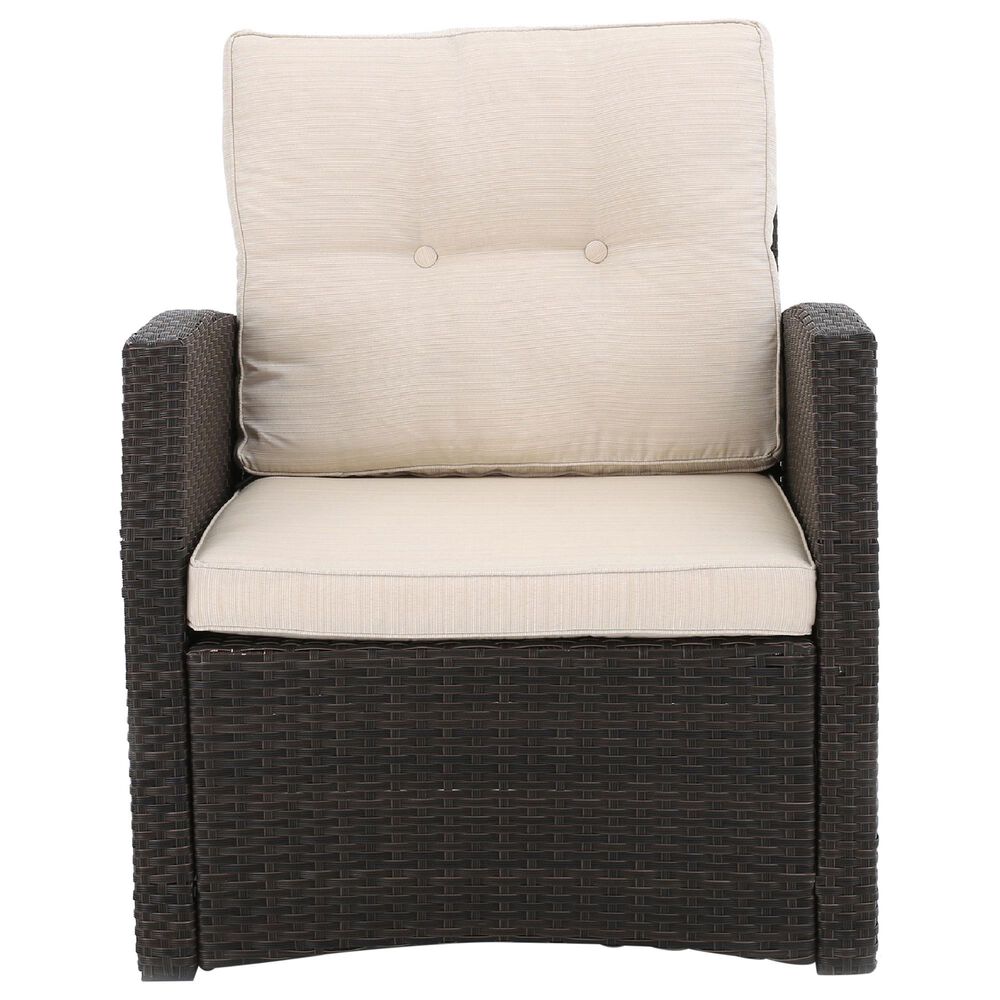 Noble House St. Marta 5-Piece Patio Fire Pit Chat Set in Beige, , large