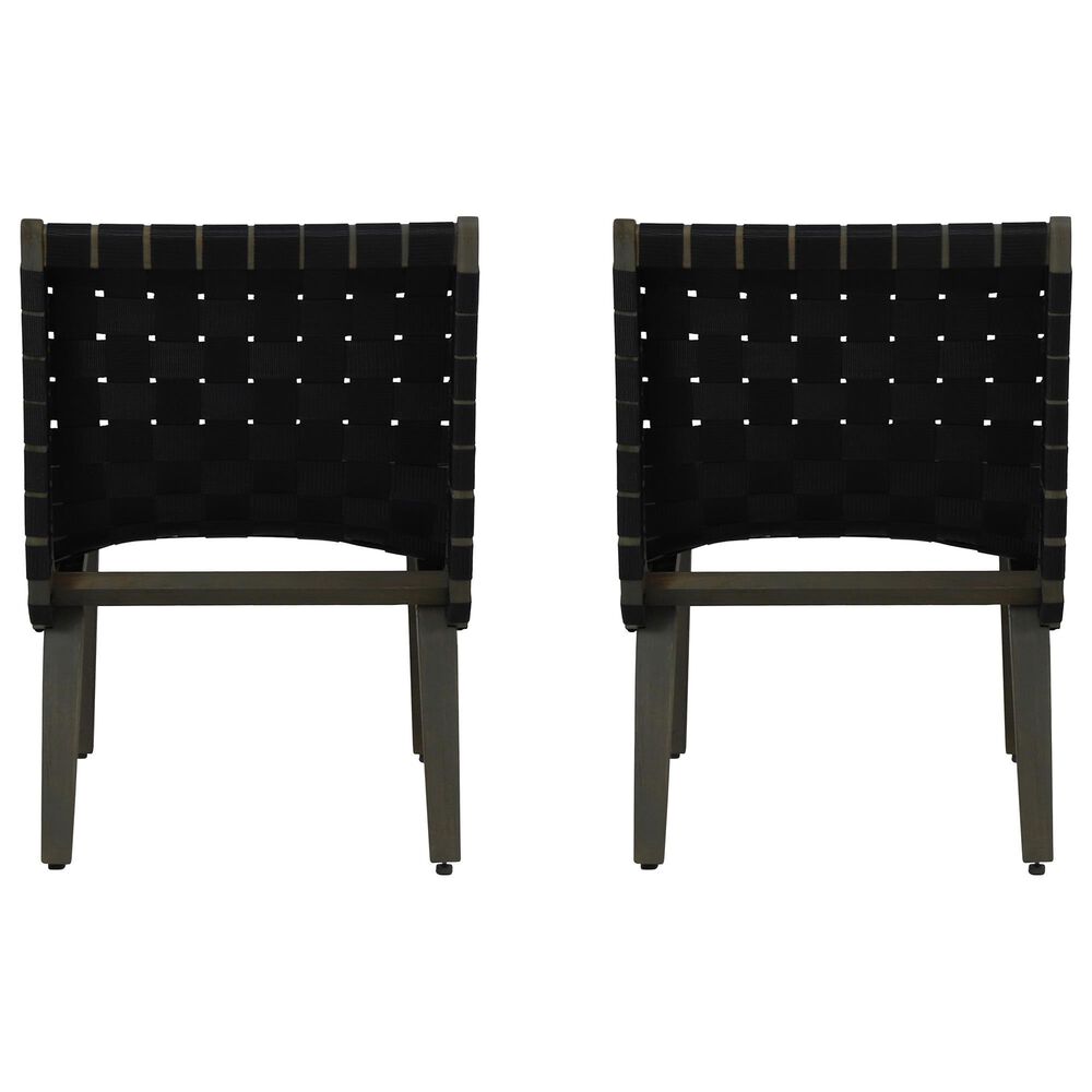 Hearth and Haven Charlotte Outdoor Lounge Chair with Black Rope Weave Design Seat &#40;Set of 2&#41;, , large