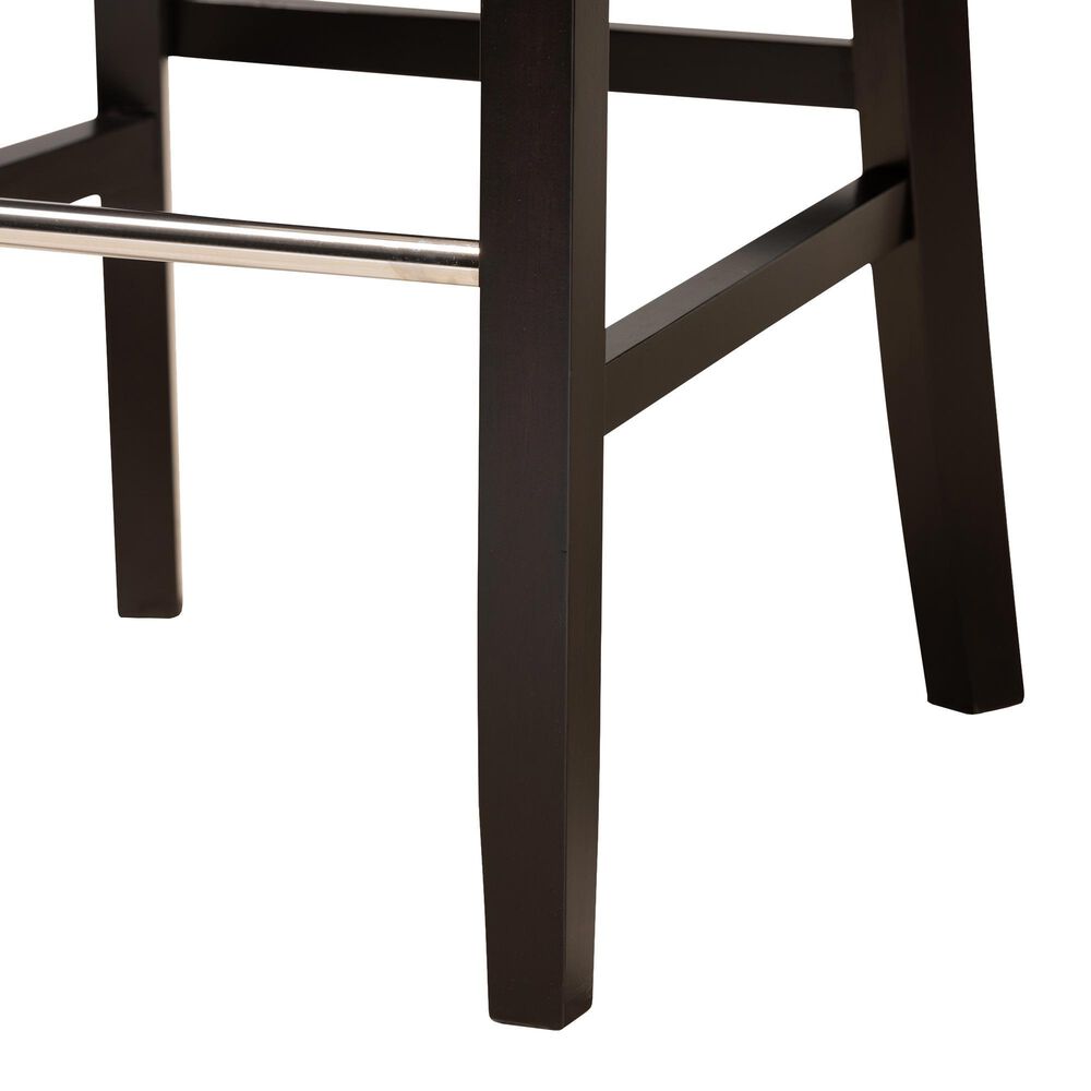 Baxton Studio Daphne Bar Stool with Dark Grey Velvet Cushion in Dark Brown (Set of 2), , large