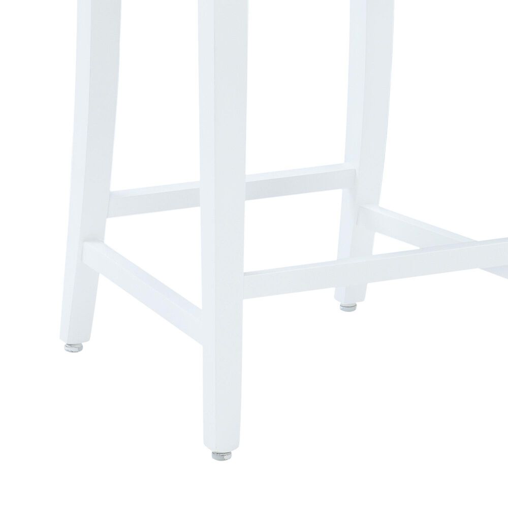 Linon Home Decor Flynn 22" Counter Stool with Charcoal Grey Cushion in White (Set of 2), , large