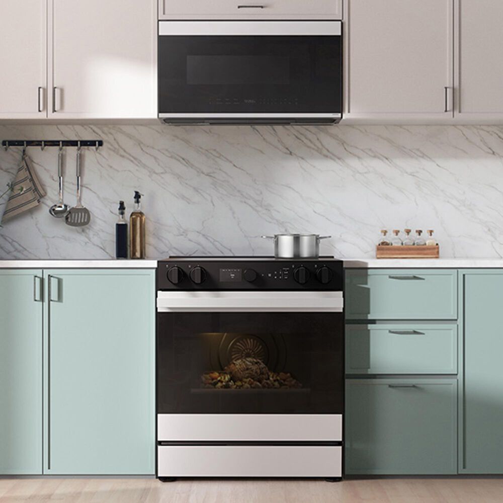 Samsung Bespoke Bespoke 6.3 Cu. Ft. Smart Slide-In Electric Smart Range with 5 Elements in White Glass, , large