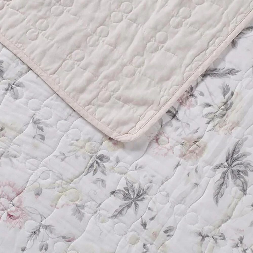 Revman Breezy Floral 3-Piece King Quilt Set in Pastel Grey, , large