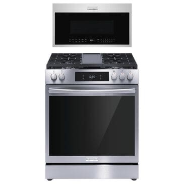 Frigidaire Gallery 2-Piece Kitchen Package with 30" Gas Range and 1.9 Cu. Ft. Over-the-Range Microwave in Stainless Steel, , large