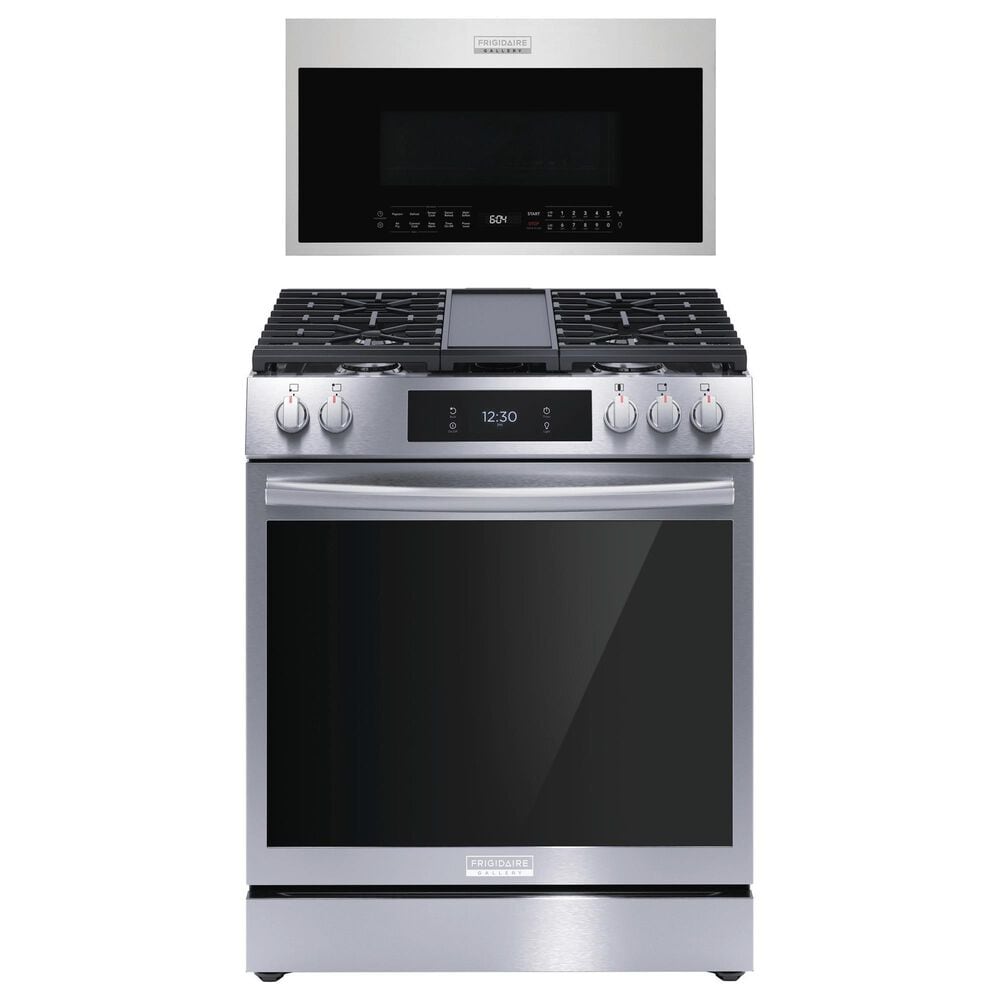 Frigidaire Gallery 2-Piece Kitchen Package with 30" Gas Range and 1.9 Cu. Ft. Over-the-Range Microwave in Stainless Steel, , large