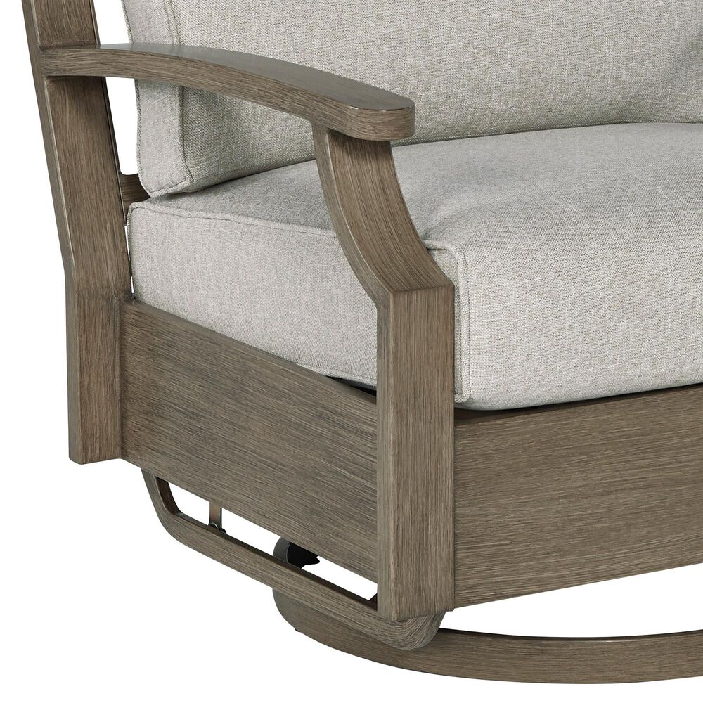 Ashley Rainier Ranch Swivel Glider Chair in Brown, , large
