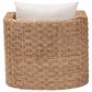 Baxton Studio Rhinos Seagrass Tuxedo Arm Chair in White, , large