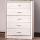 CorLiving Newport 5 Drawer Tall Dresser in White Washed Oak, , large