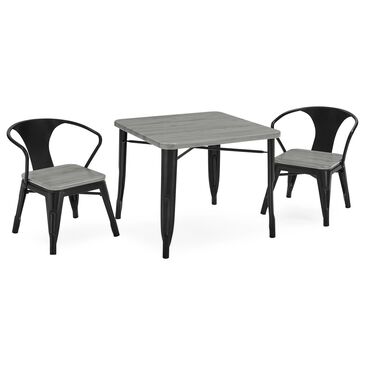 Delta Bistro 3-Piece Table and Chairs Set in Black and Grey, , large