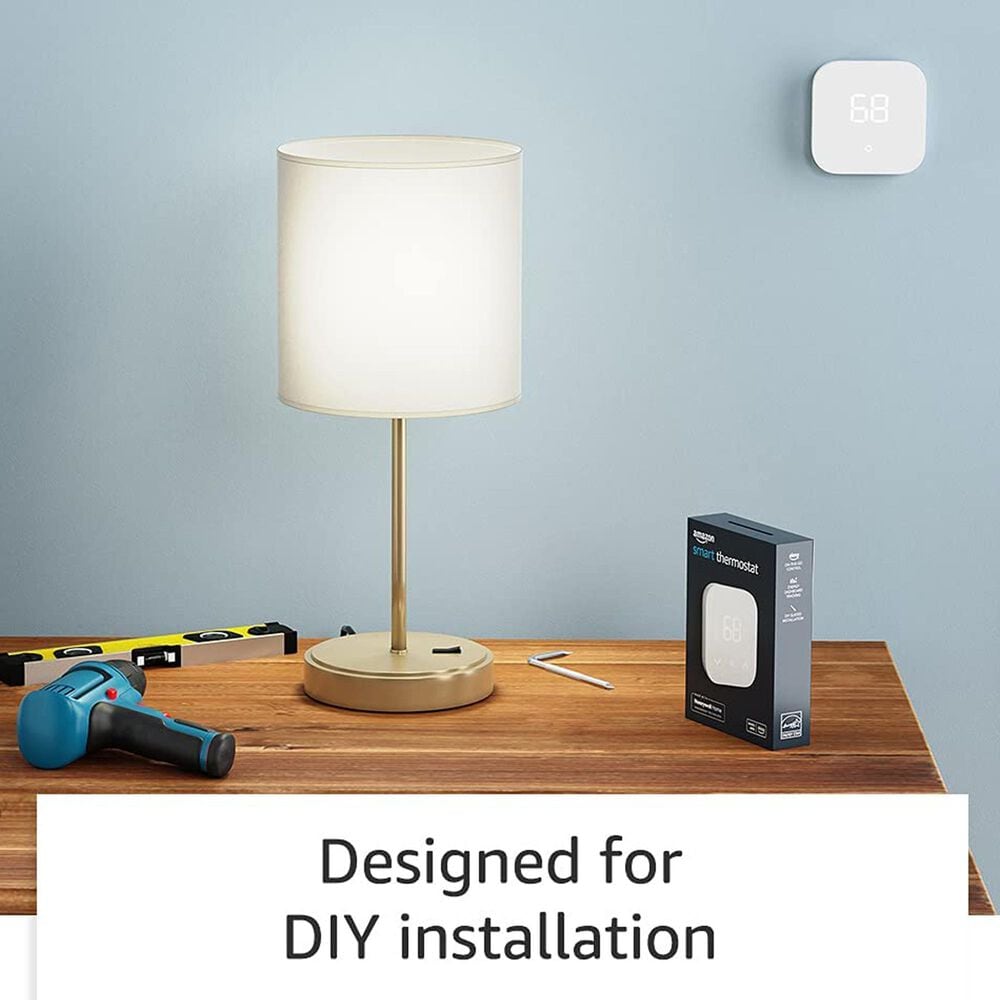 Amazon Smart Programmable Thermostat with Alexa in White, , large
