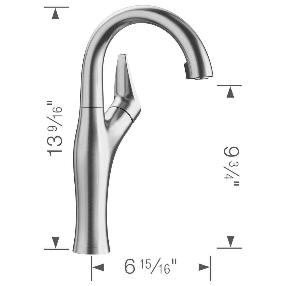 Blanco Artona 1.5 GPM Bar Faucet in Stainless Steel, , large