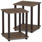 HOMLUX 2-Tier End Table in Walnut and Brown (Set of 2), , large