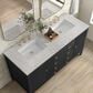 James Martin Vanities Myrrin 60" Double Vanity in Carbon Oak with 3 cm Eternal Jasmine Pearl Quartz Top, , large
