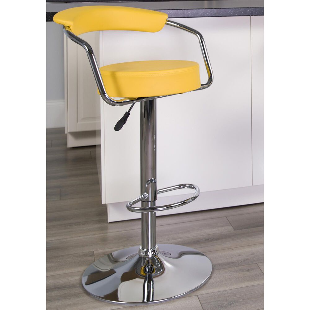 Flash Furniture Adjustable Barstool in Yellow, , large