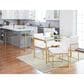 Lumisource Fuji Stackable Counter Stool with Grey Faux Leather Cushion in Gold (Set of 2), , large