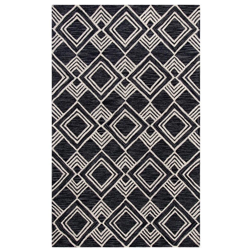 Safavieh Micro-Loop MLP154H 5" x 8" Charcoal and Ivory Area Rug, , large