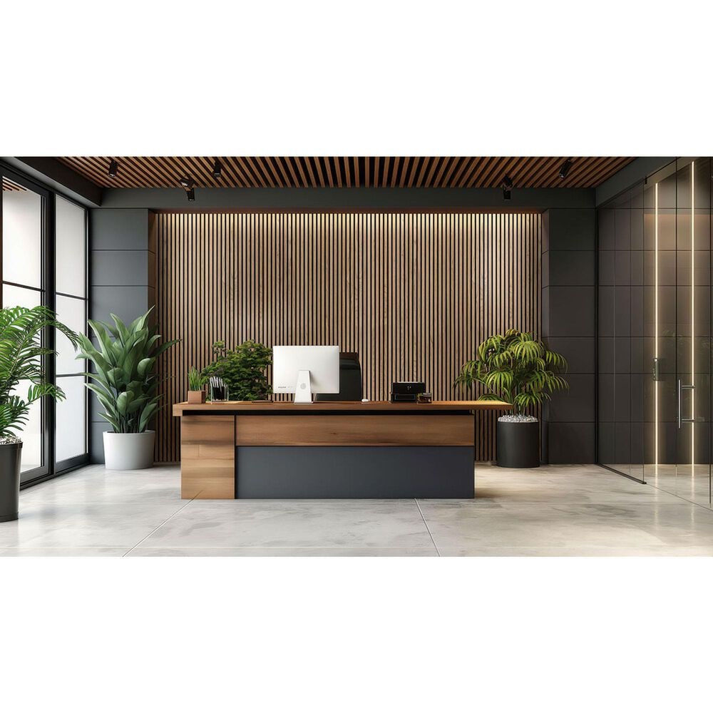 MS International Acoustic Wood Slat Natural 9.5&quot; x 120&quot; Wall Panels, , large