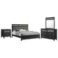 New Heritage Design Obsidian 4-Piece King Bedroom Set in Black, , large