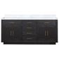 Lexora Home Abbey 72" Double Bathroom Vanity in Black Oak with 2 cm White Carrara Marble Top and Rectangular Sinks, , large