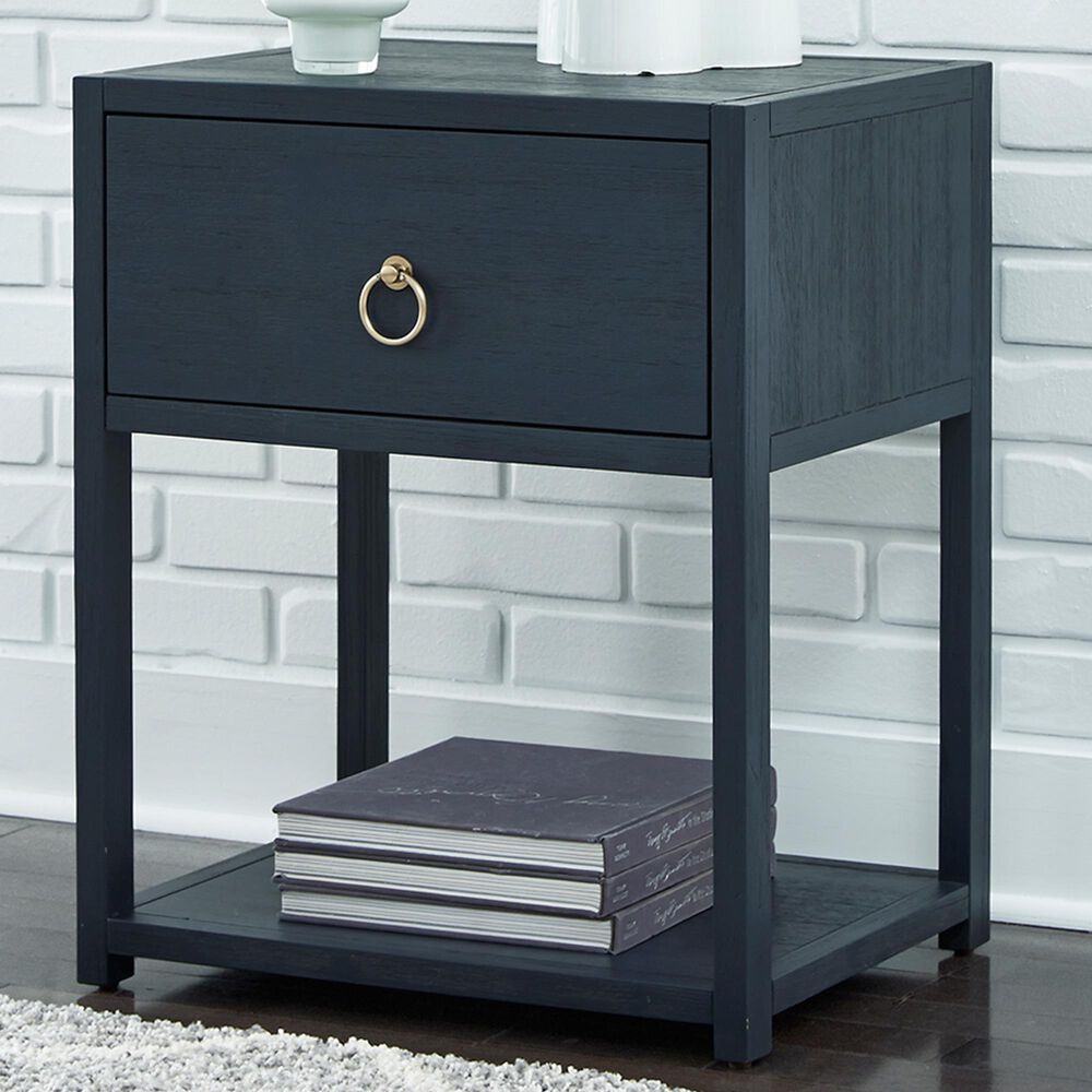 Belle Furnishings Midnight 1-Shelf Accent Table in Blue, , large