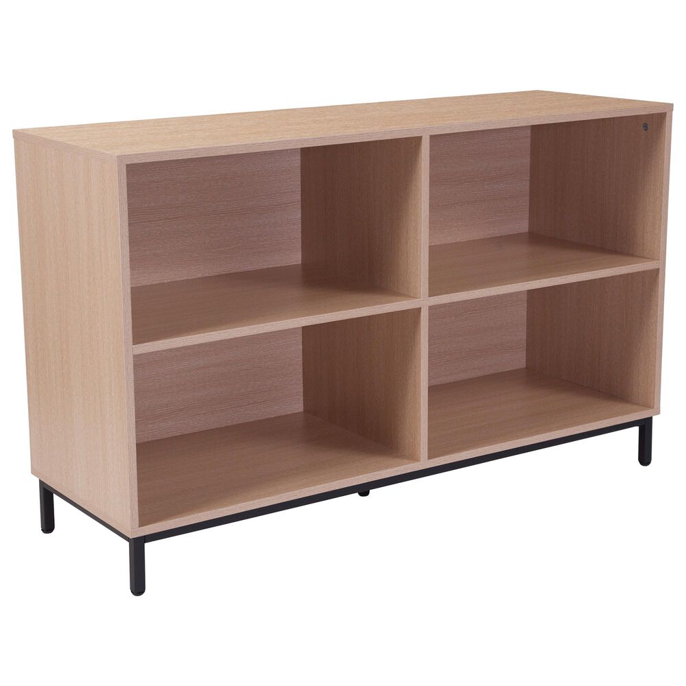 Flash Furniture Dudley 4-Shelf Storage Bookcase in Brown, , large