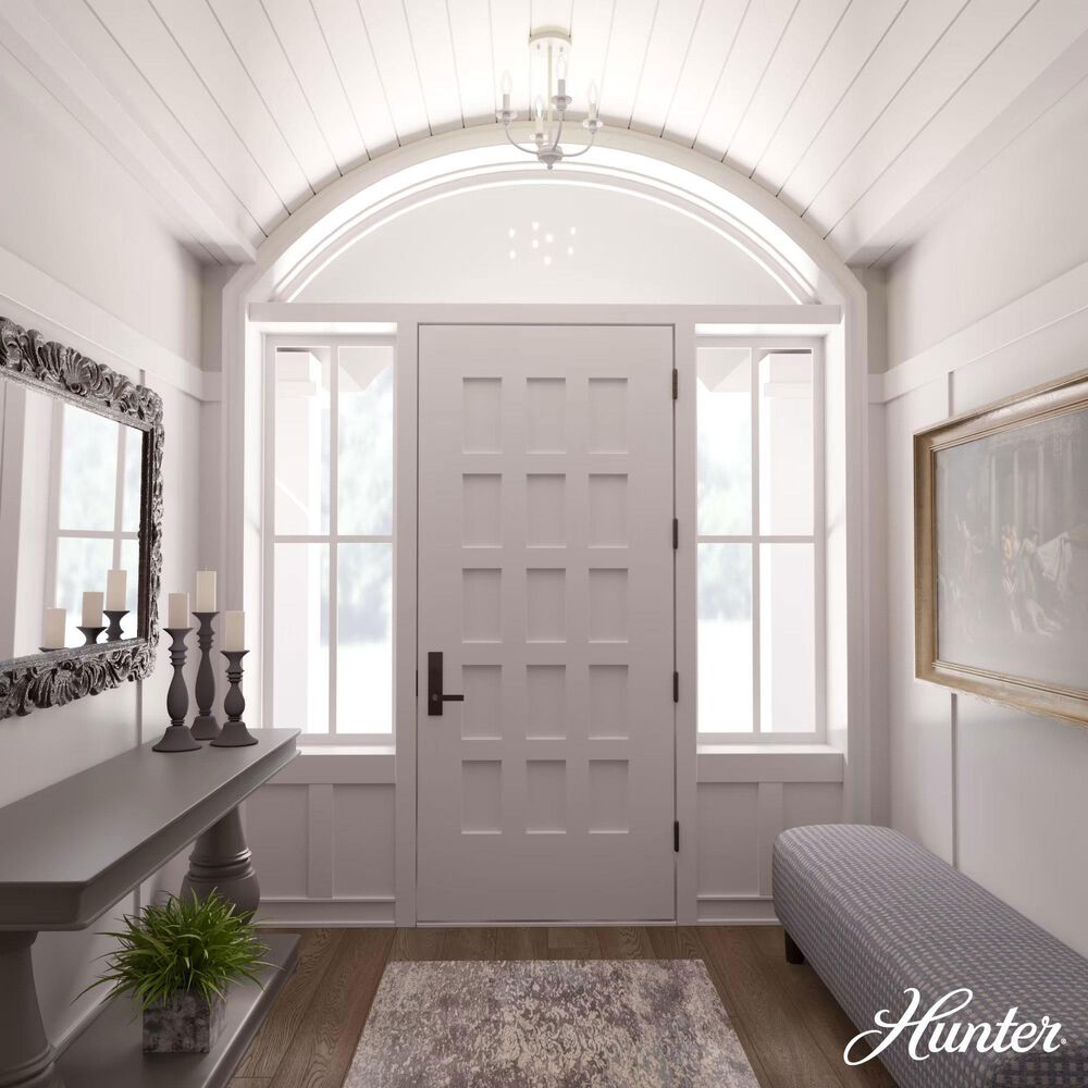 Hunter Southcrest 4-Light Semi-Flush Mount in Distressed White, , large
