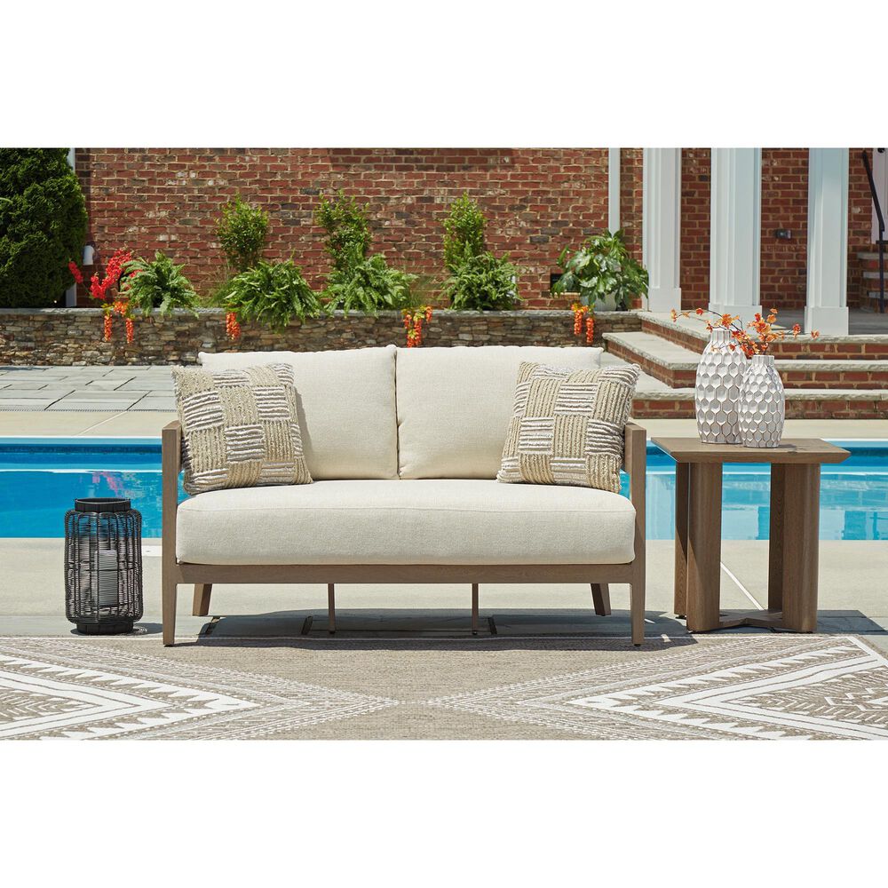 Ashley Serene Bay Patio Square End Table in Dark Brown - Table Only, , large