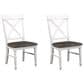Emerald Home Furnishings Mountain Retreat Side Chair in Dark Mocha and Antique White (Set of 2), , large