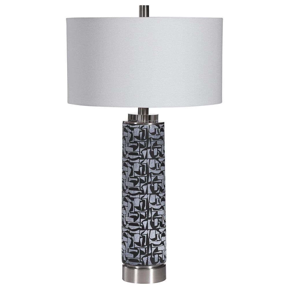 Uttermost Kramer Table Lamp in Smoked Gray, Black and Brushed Nickel, , large
