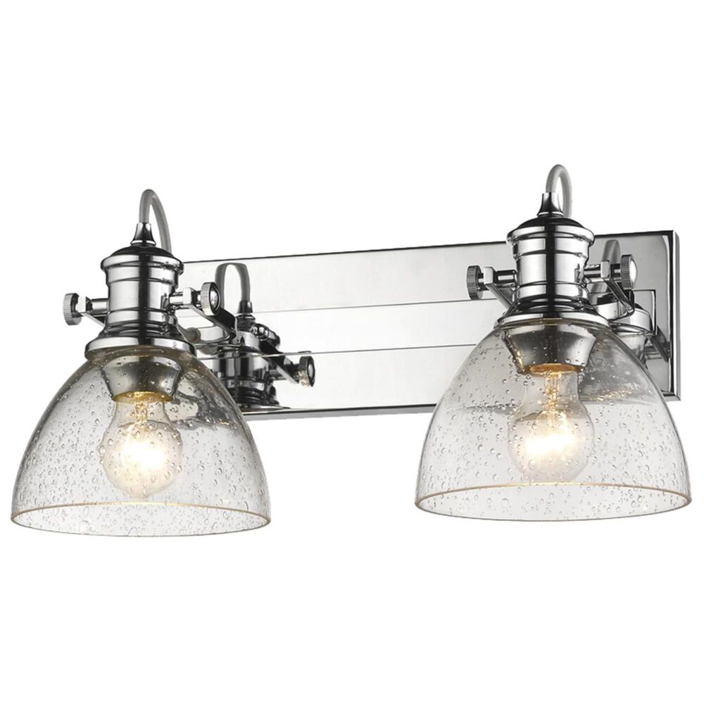 Golden Lighting Hines 2-Light Bath Vanity in Chrome with Seeded Glass, , large