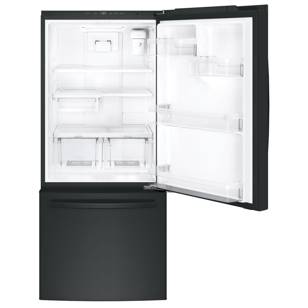 GE Appliances 20.9 Cu. Ft. Bottom Freezer Refrigerator in Black, , large