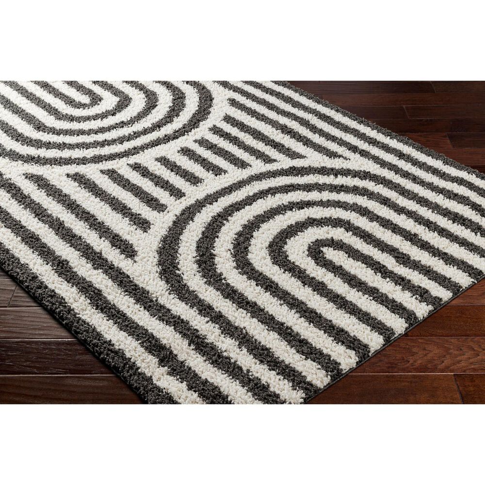 Surya Birmingham 6&#39;7&quot; x 9&#39; Ivory and Black Area Rug, , large