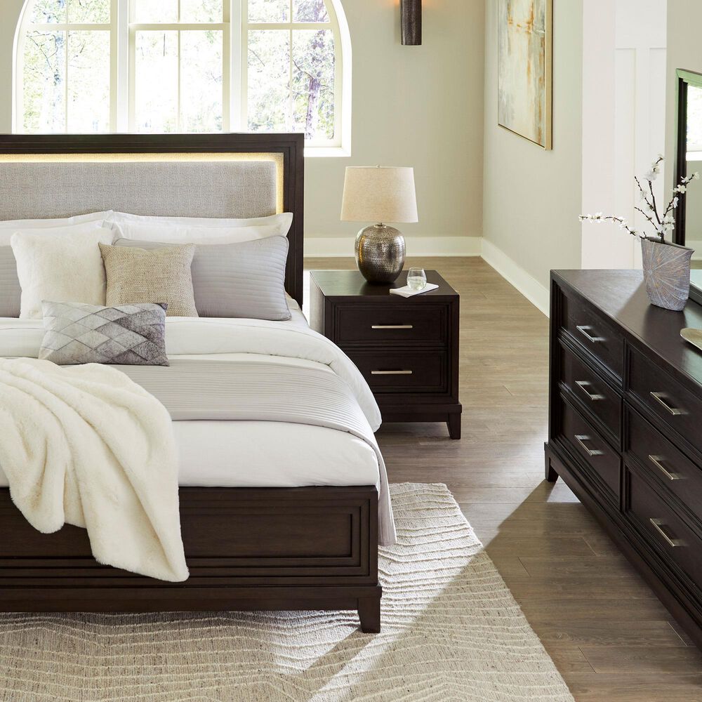 Ashley Neymorton King Panel Bed in Dark Grayish Brown, , large