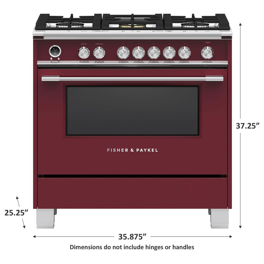 Fisher &amp; Paykel 36&quot; Freestanding Classic Dual Fuel Ranges in Red, , large