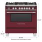 Fisher & Paykel 36" Freestanding Classic Dual Fuel Ranges in Red, , large