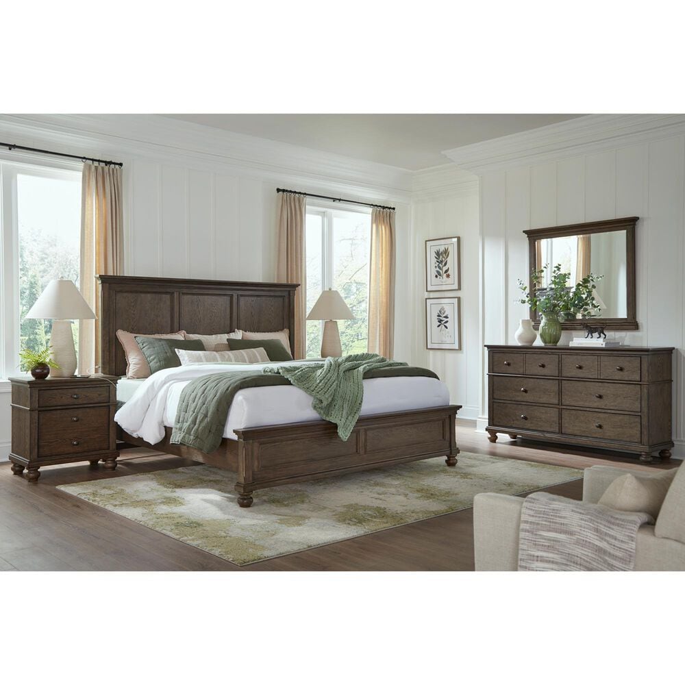 Riva Ridge Oxford 6 Drawer Dresser with Mirror in Cocoa, , large